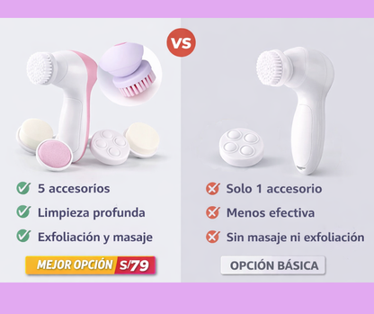 Limpiador Facial Masajeador Exfoliante cremas y serums facial 5 En 1
