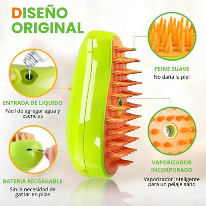 CEPILLO A VAPOR PARA MASCOTAS 3 EN 1