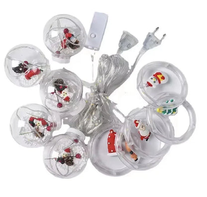 CORTINA DE LUCES ESFERAS NAVIDEÑAS